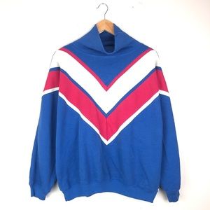 Blue and Red Chevron Women's Sweatshirt
